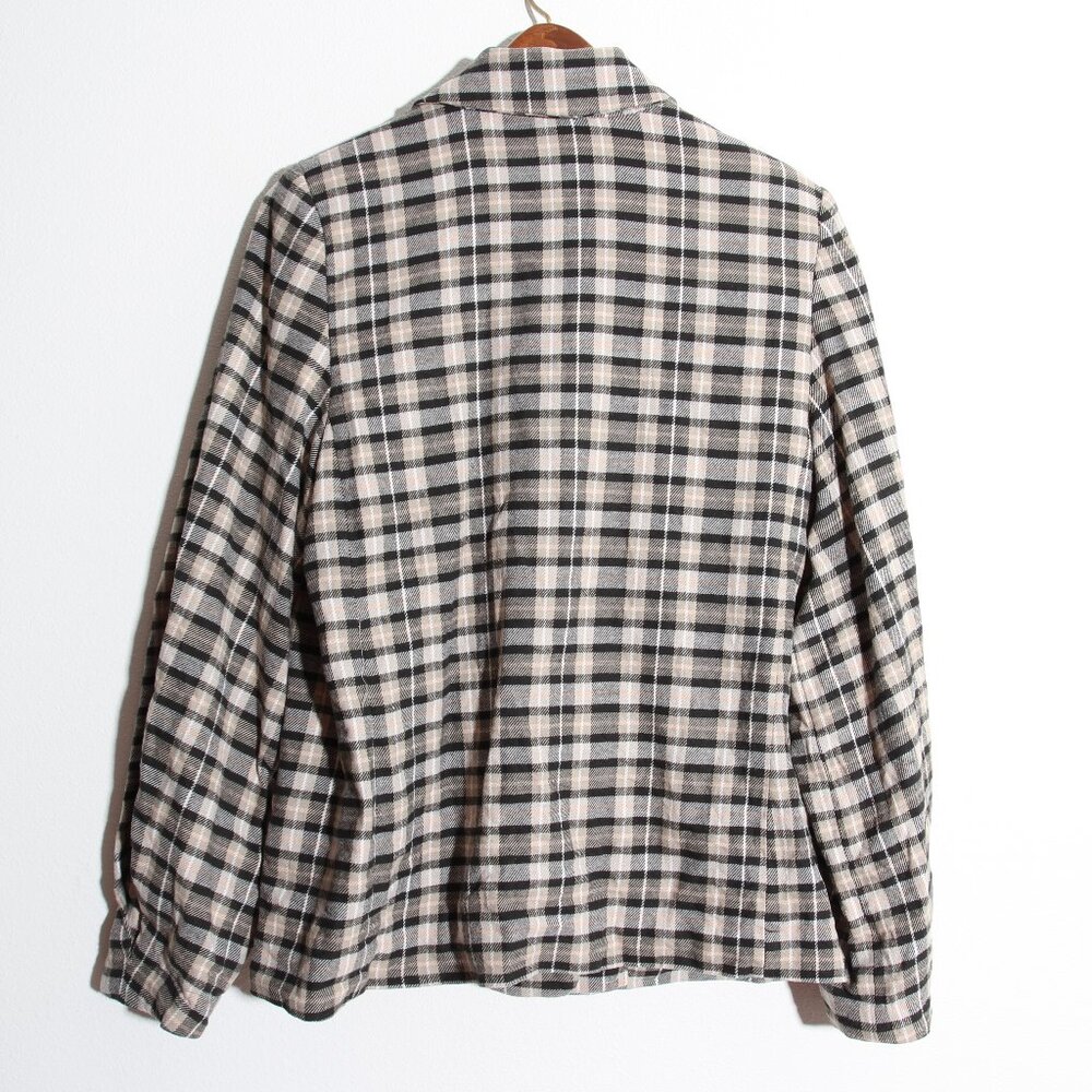 Free People We The Free Luminary Blazer Jacket Plaid Cotton Double Breasted XS - Picture 12 of 14